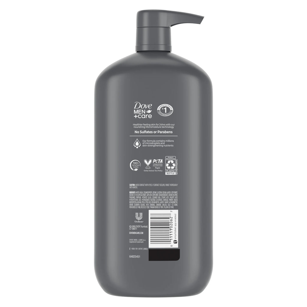 (Paquete De 4)  Purifying Hidratante Cara Y Cuerpo Wash, Carbón Y Arcilla, 30 Fl Oz
