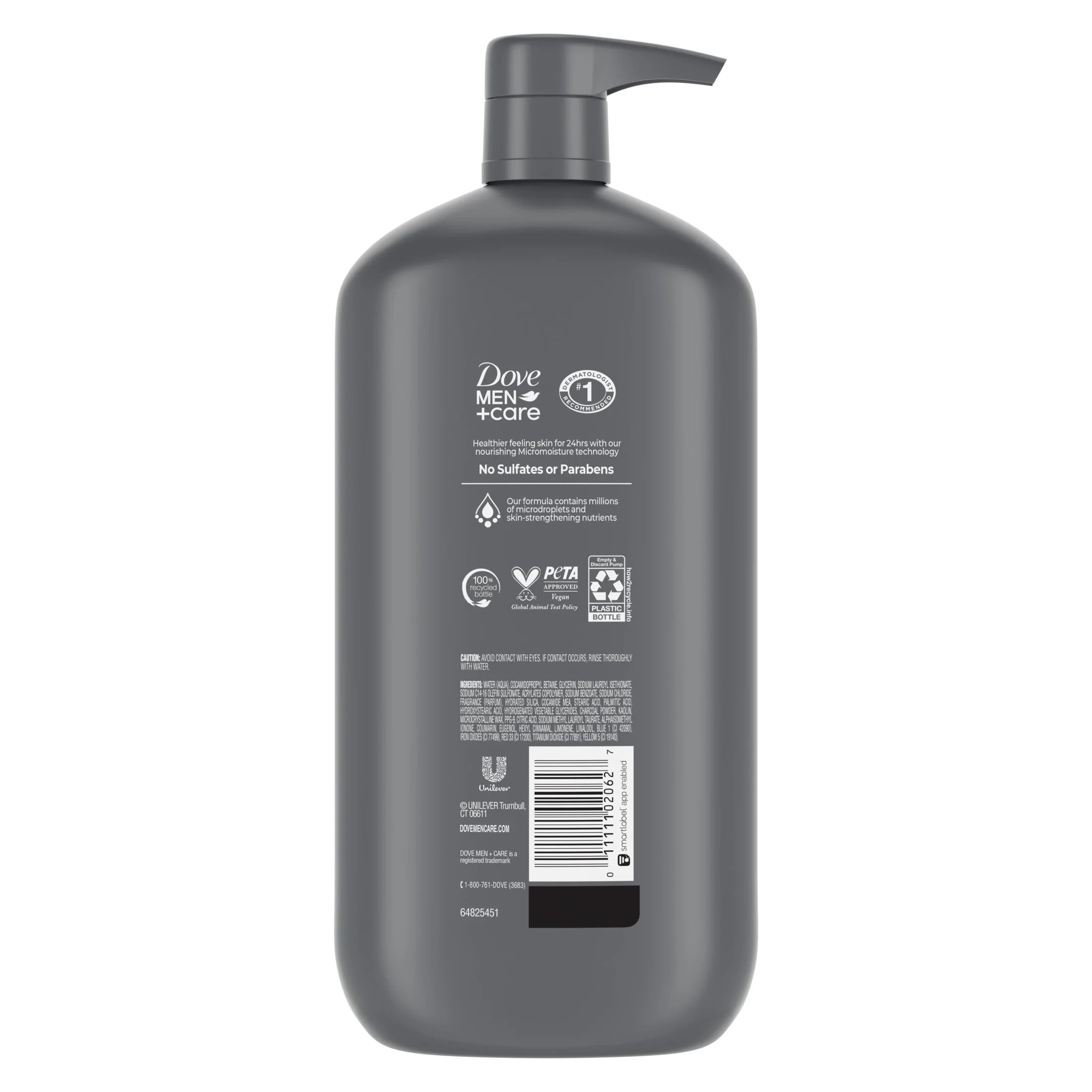 (Paquete De 4)  Purifying Hidratante Cara Y Cuerpo Wash, Carbón Y Arcilla, 30 Fl Oz