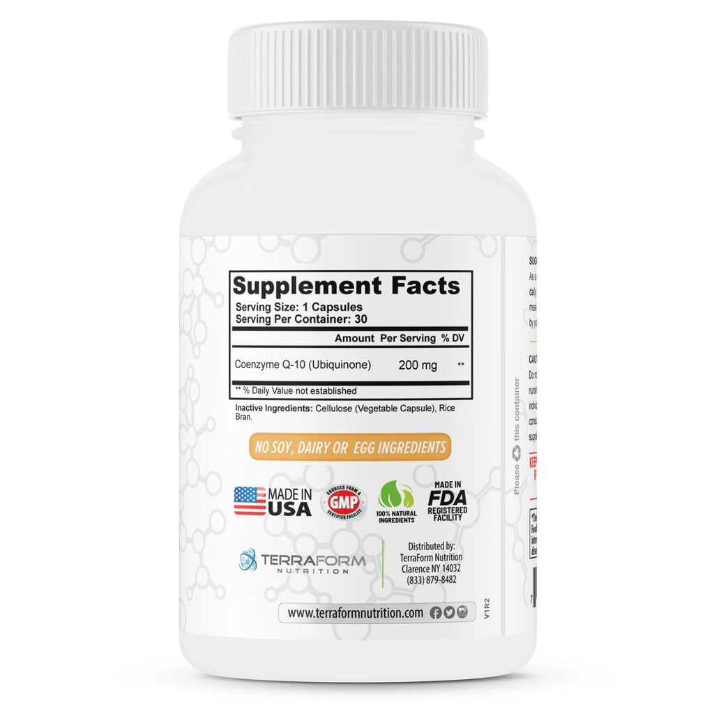 Coq10 200Mg, Extra Fuerza - Apoya La Salud Del Corazón, La Salud Cardiovascular Y La Salud Digestiva - Suplemento Natural Soluble En Grasa - Coenzima Q-10 (Ubiquinona)